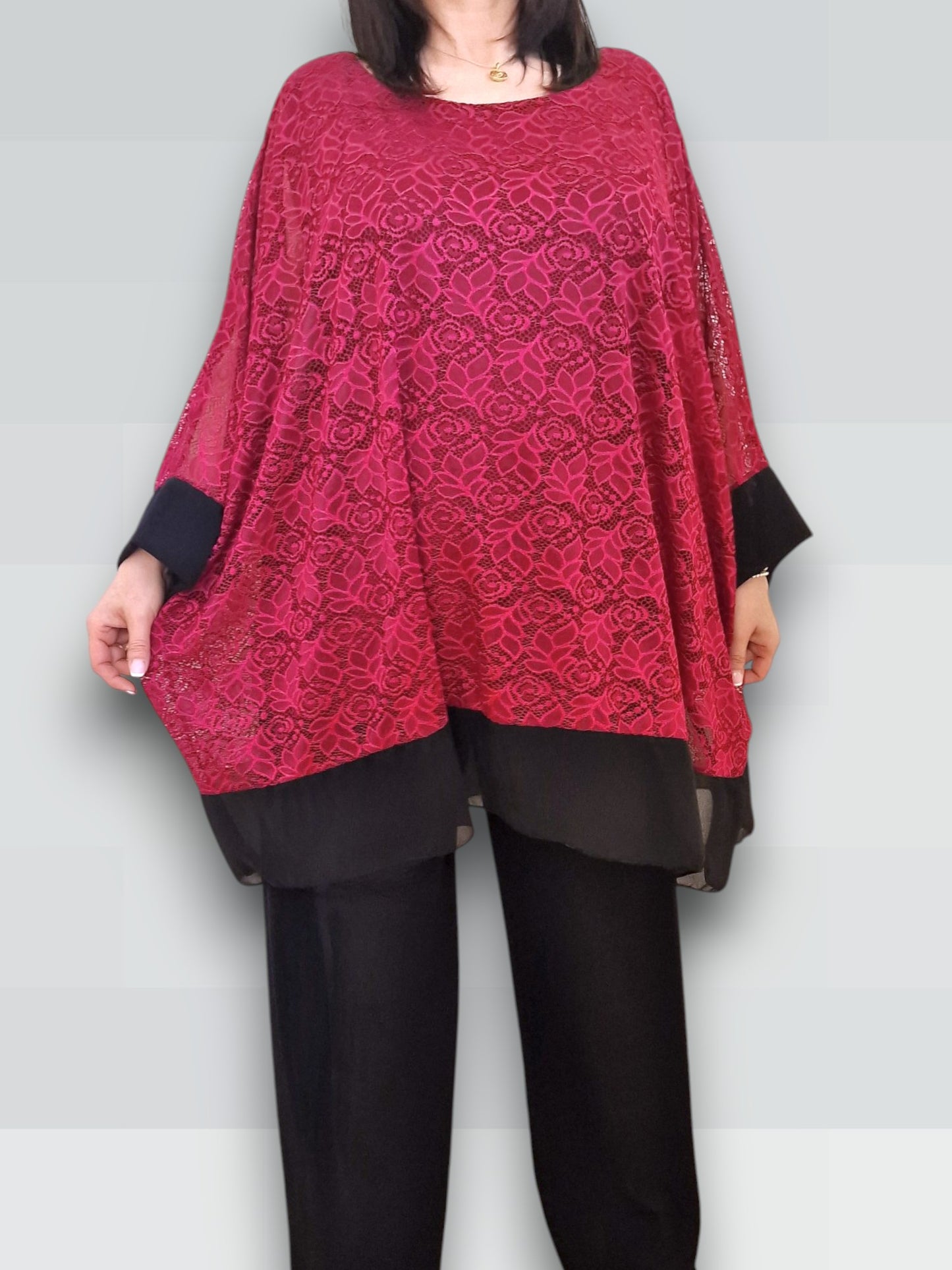 Maxi Maglia Doppia in Pizzo e Viscosa Alessia