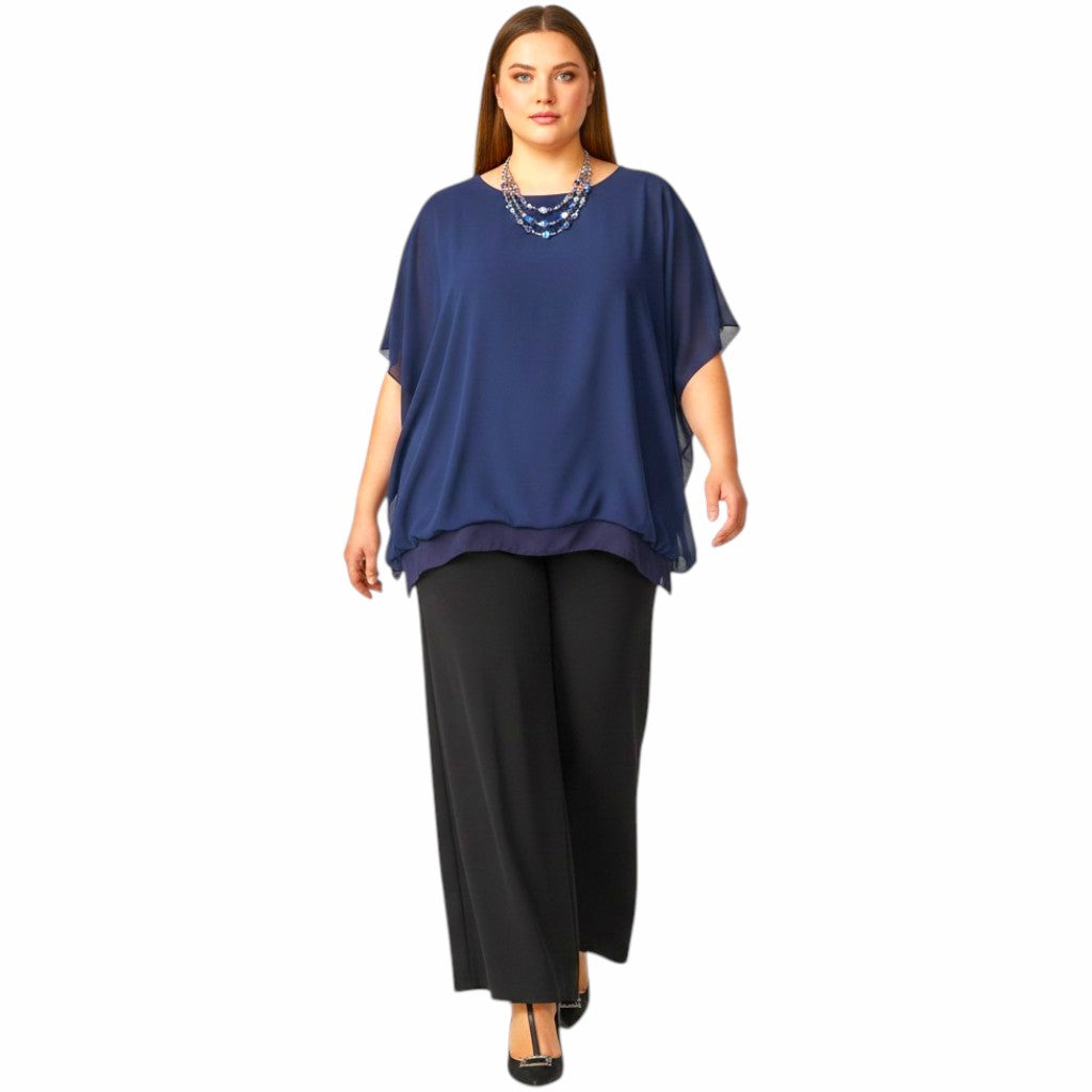 Maxi Maglia in Georgette e Viscosa Diana
