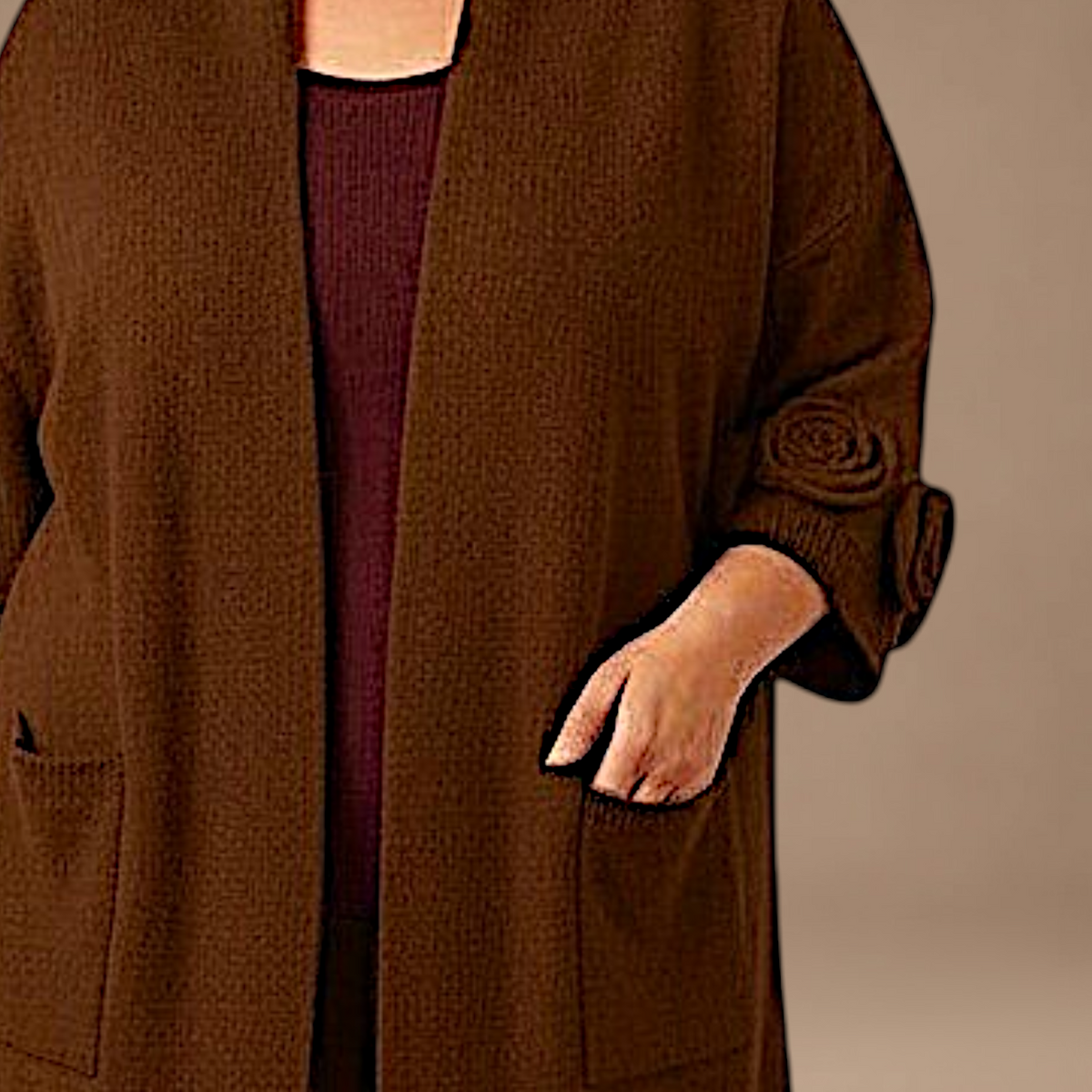 Maxi Cardigan effetto Lana Placida