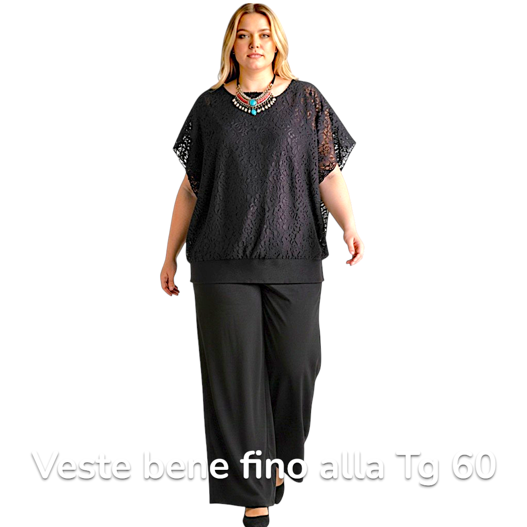 Maxi Maglia in Pizzo e Viscosa Dolly