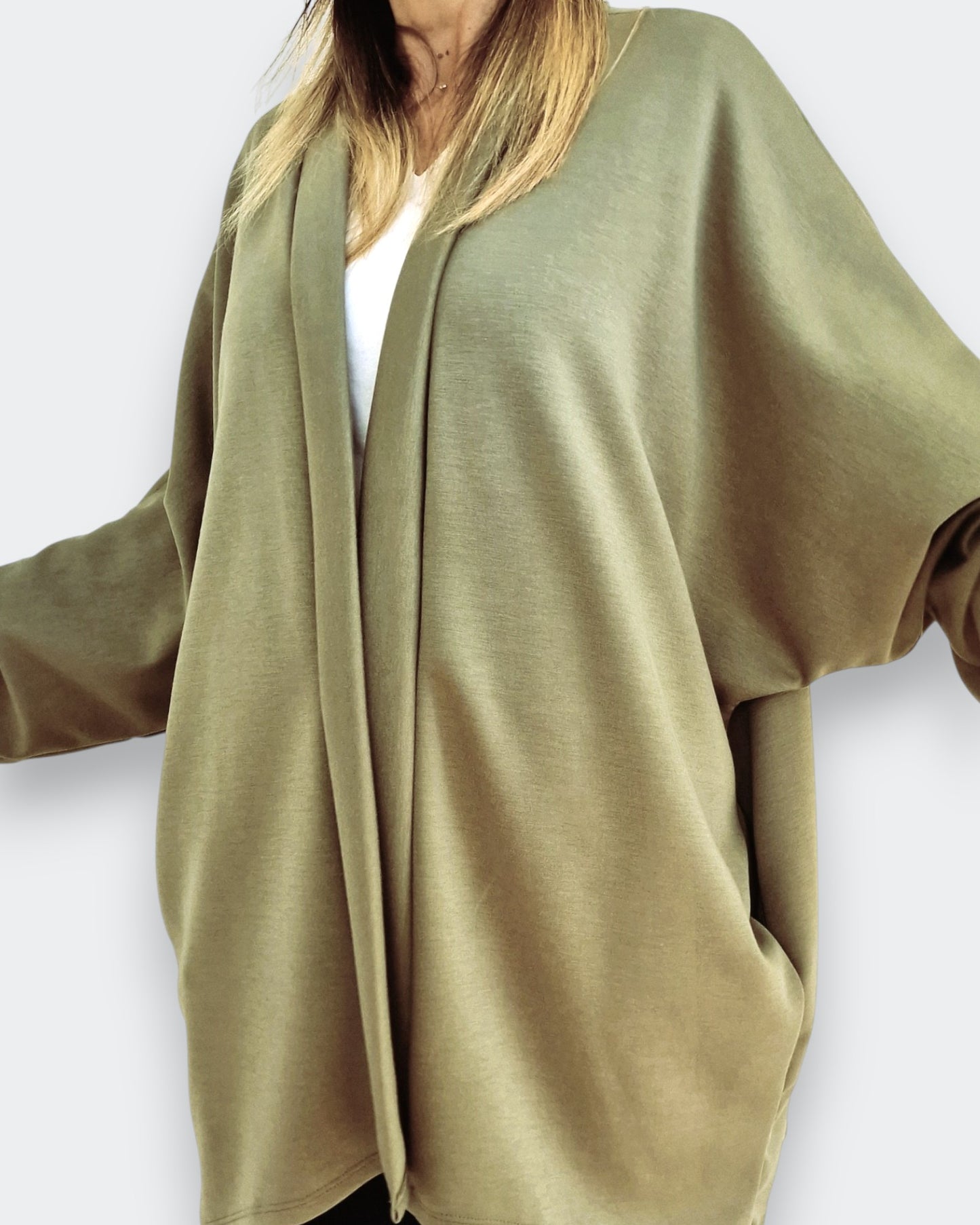 Maxi Cardigan Made in Italy in Felpa Wendy