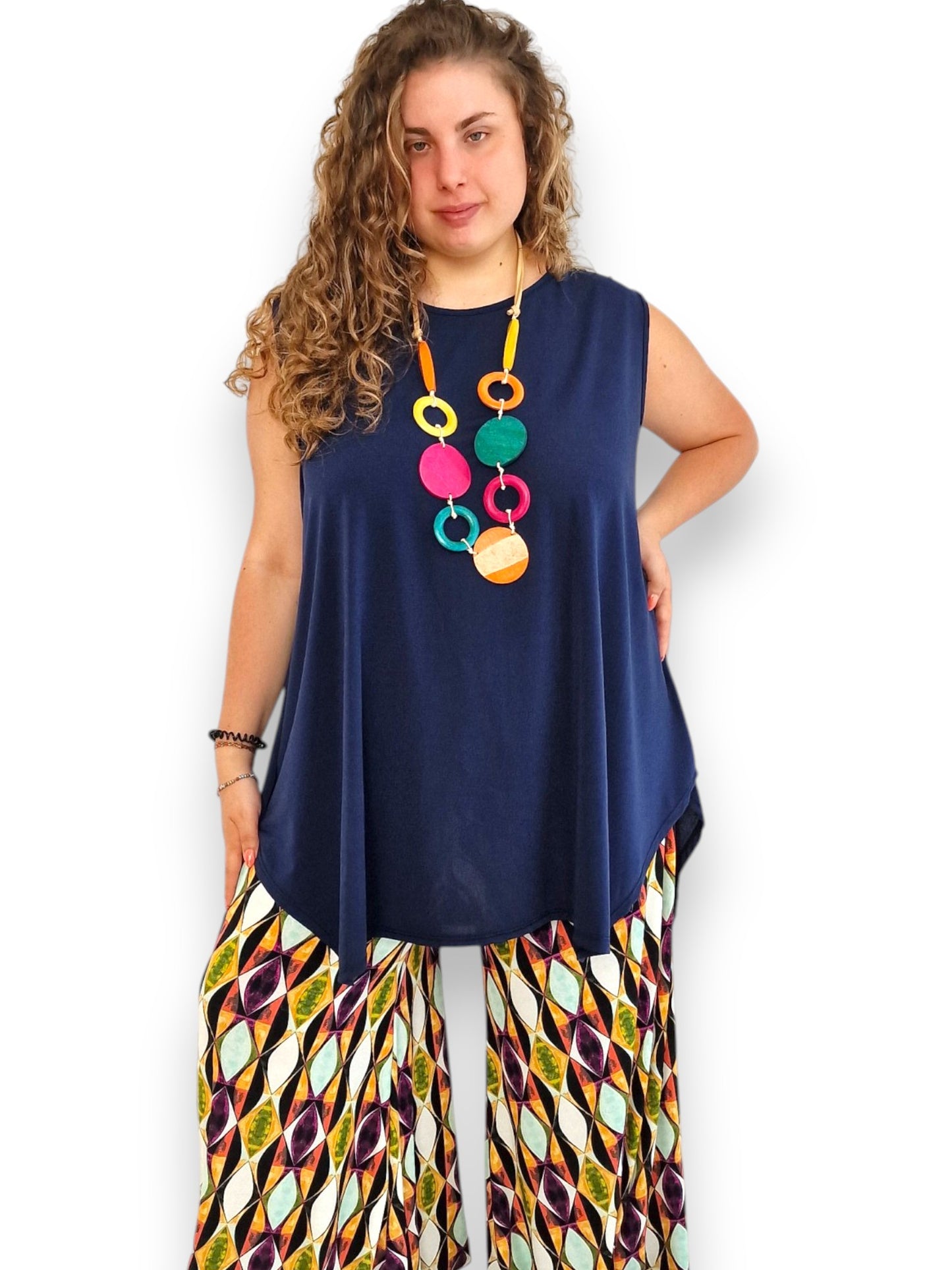 Maxi Top in Crepe Con Spacchi Valeria