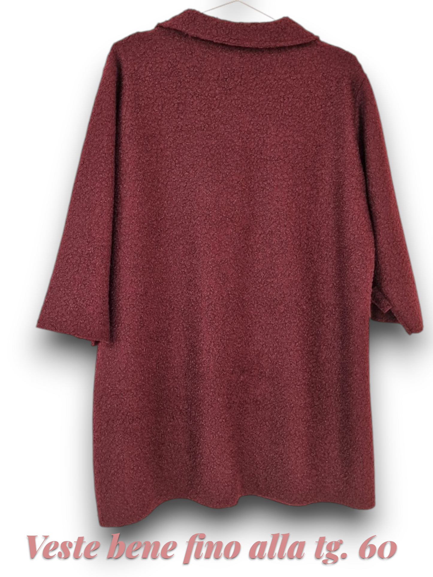 Maxi Giacca Lana Cotta Sasso