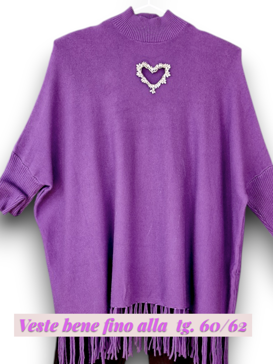 Maxi Maglia con Cuore di Strass Archi