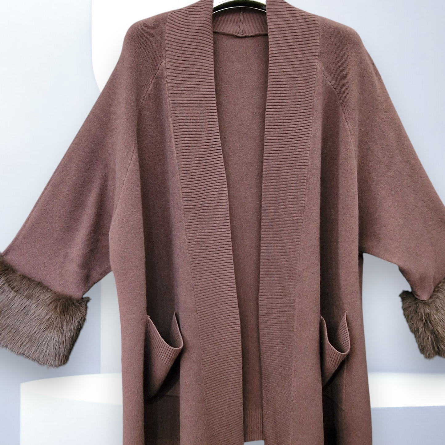 Maxi Cardigan Con Pelliccia Kim