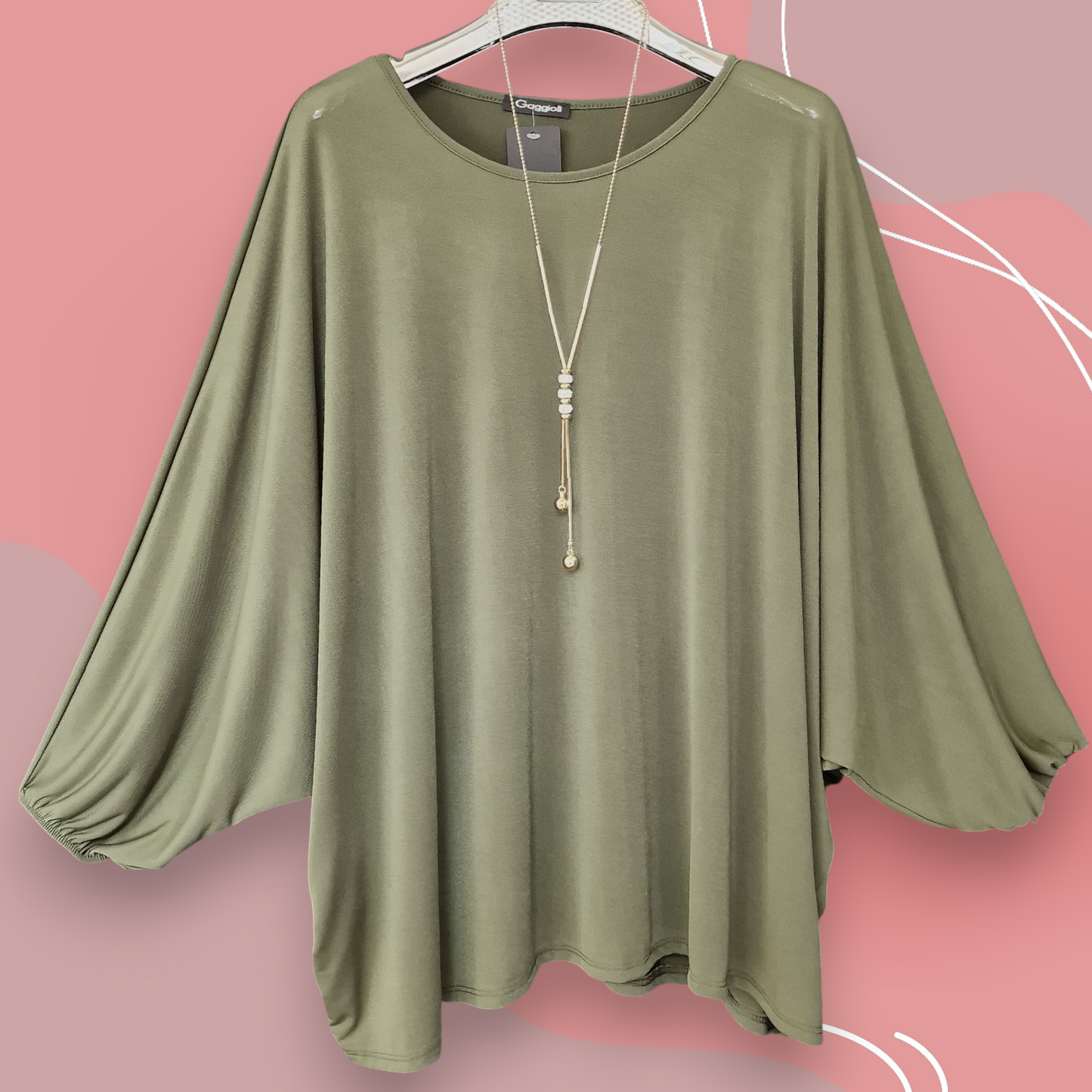 Maxi Maglia in Crepe Con Collana Mika