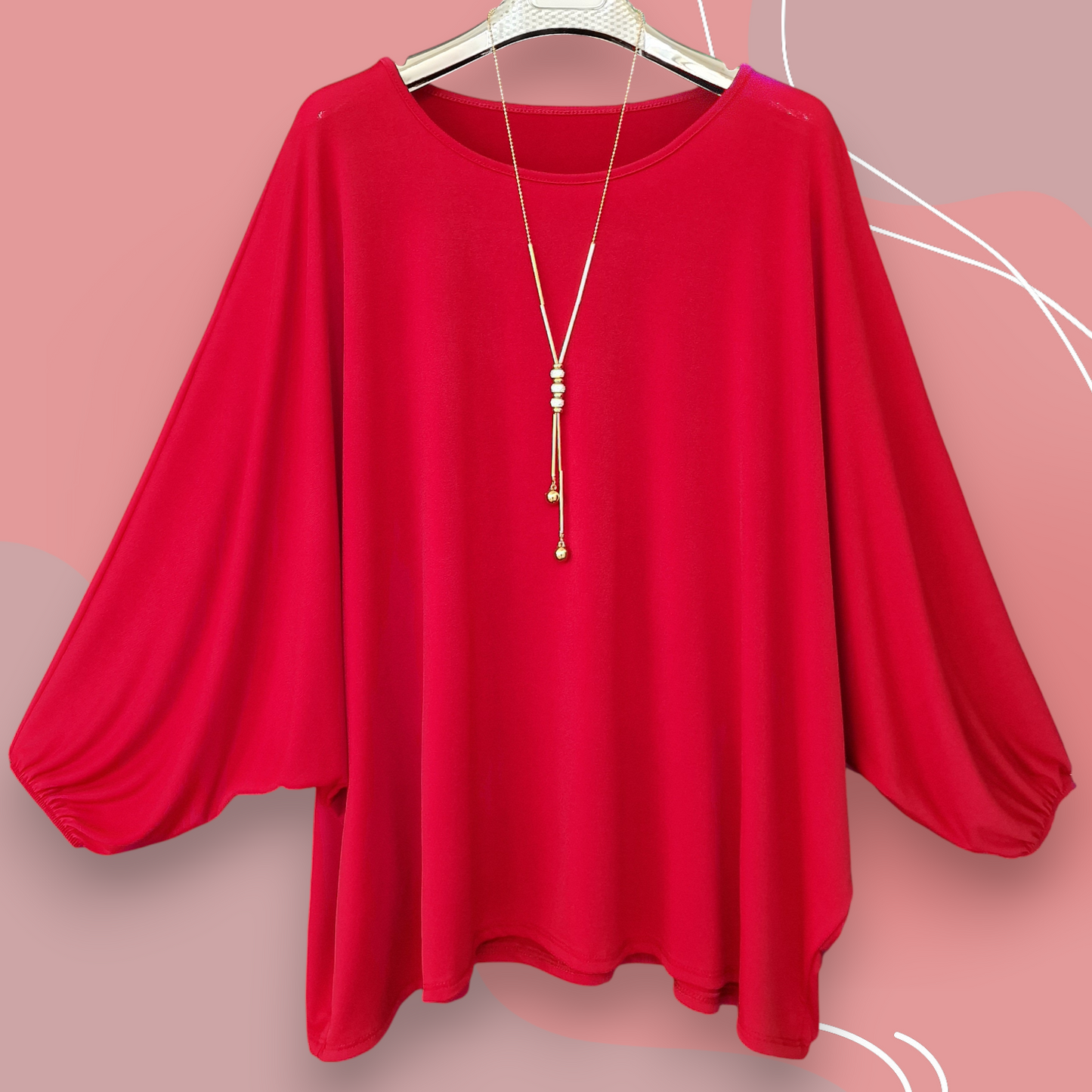 Maxi Maglia in Crepe Con Collana Maggy