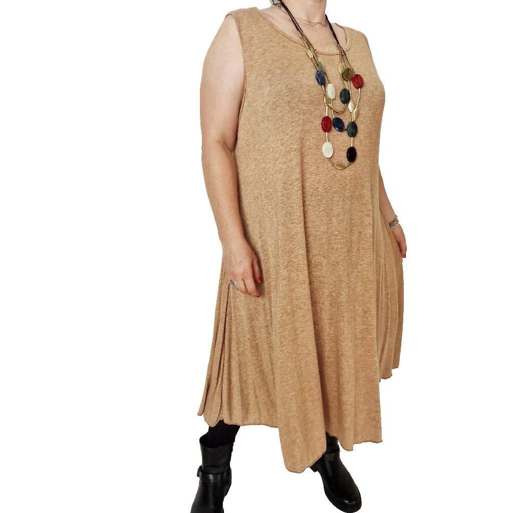 Abito Felice Taglie Forti - Vestito Smanicato Made in Italy