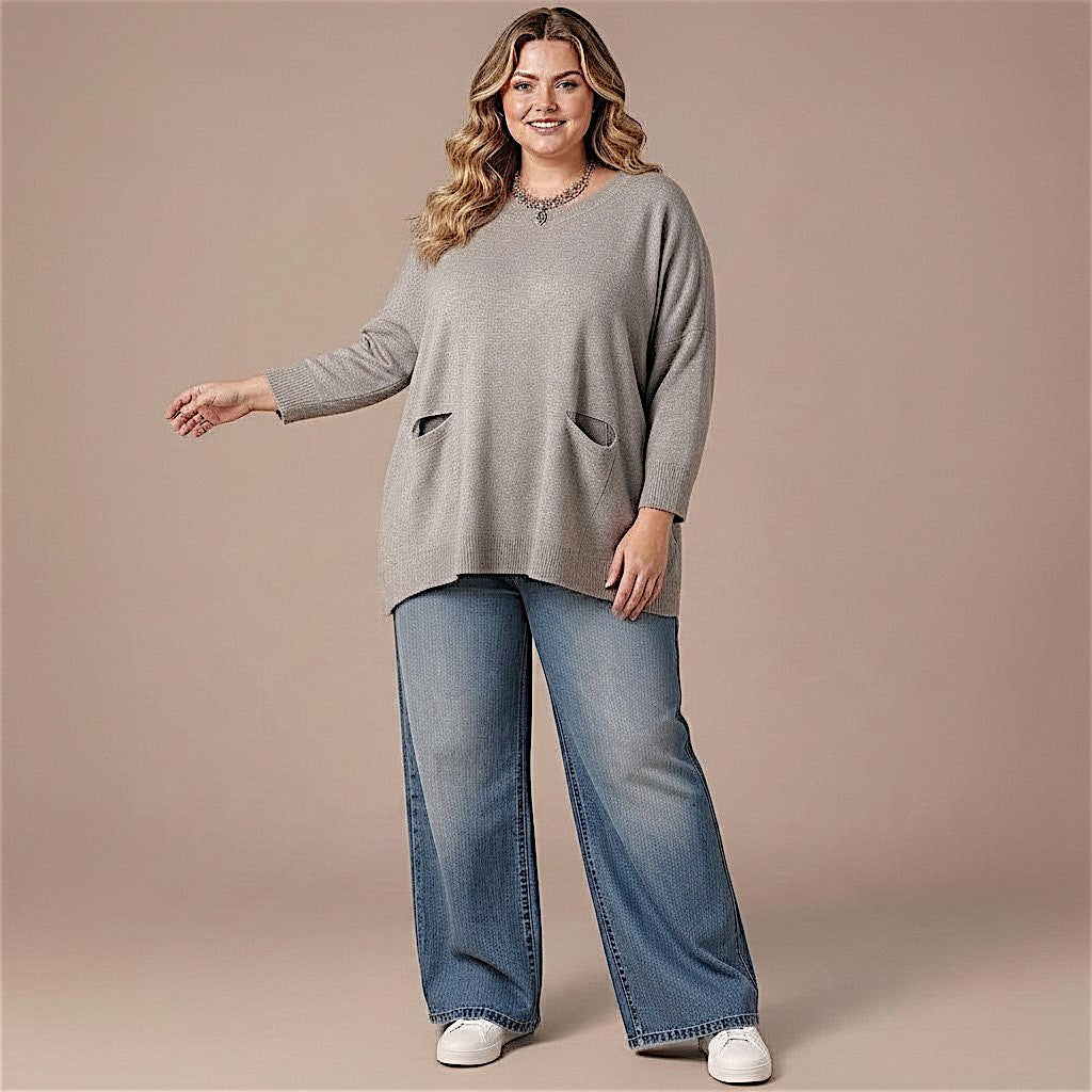 Maxi Maglia effetto Lana Chiara