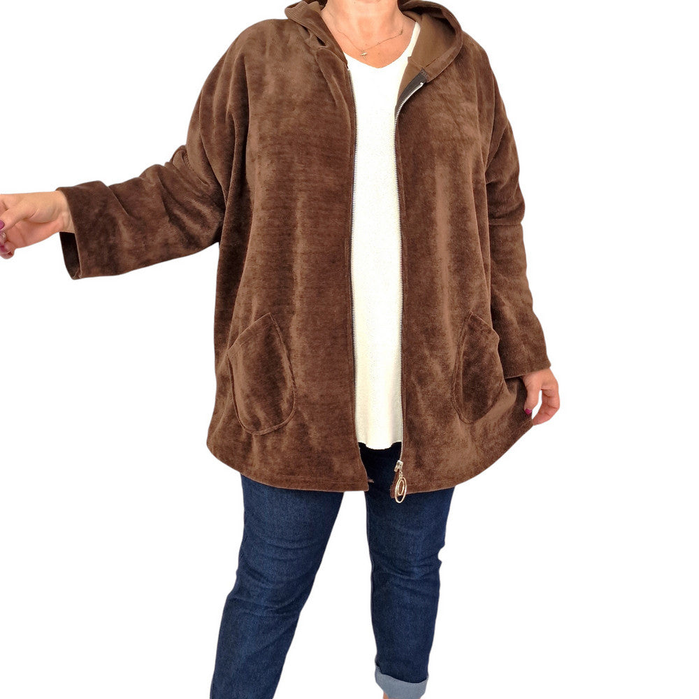 Maxi Felpa Taglie Comode con Cappuccio Gaggioli Donna