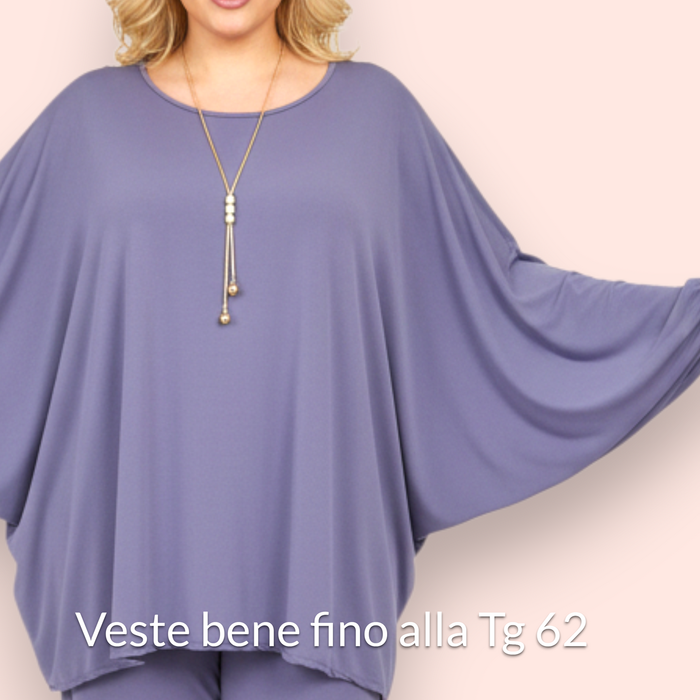 Maxi Maglia in Crepe Con Collana Morine