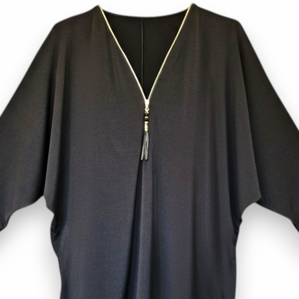 Maxi Maglia in Crepe Con Zip Oriana