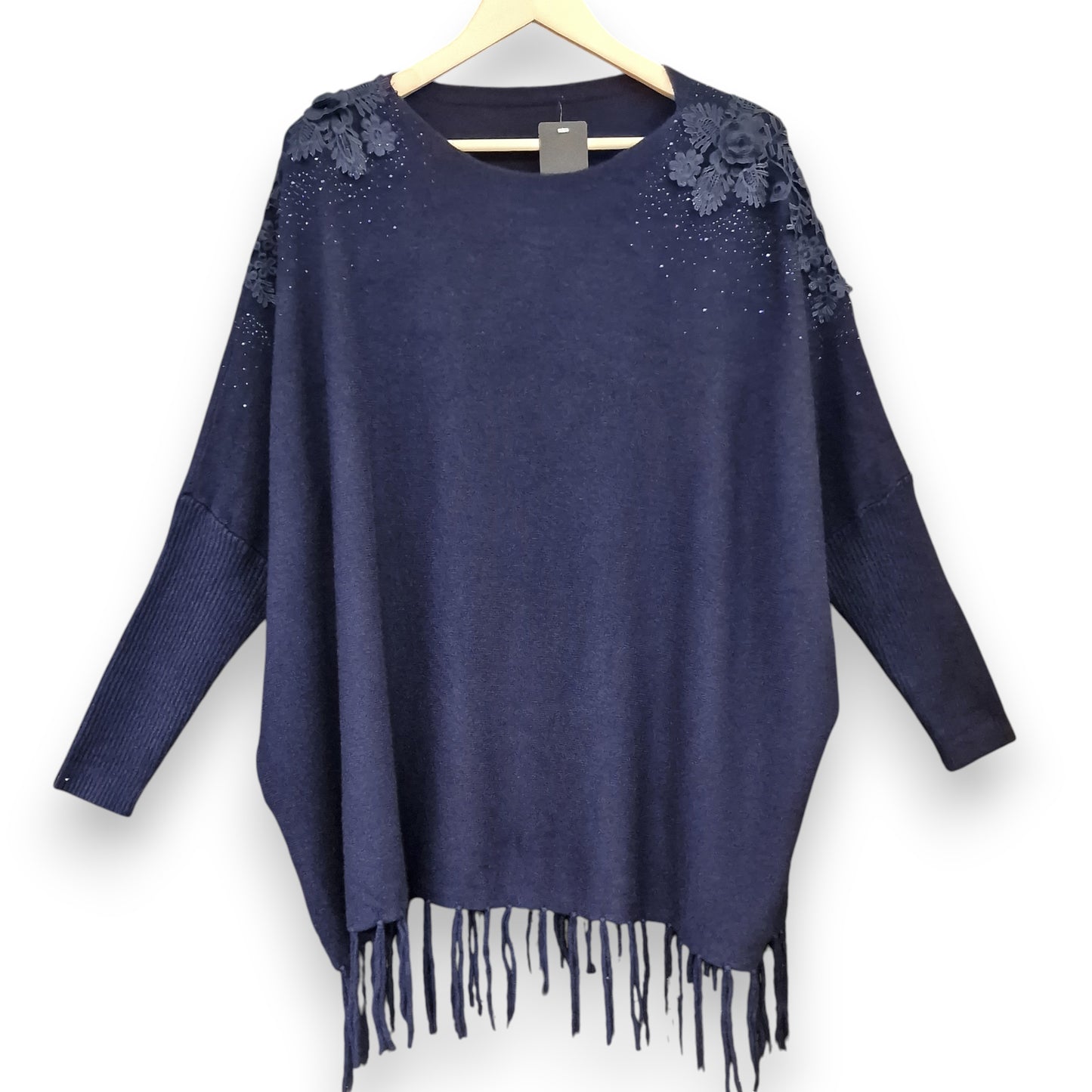 Maxi Maglia con Fiori e Strass Odette