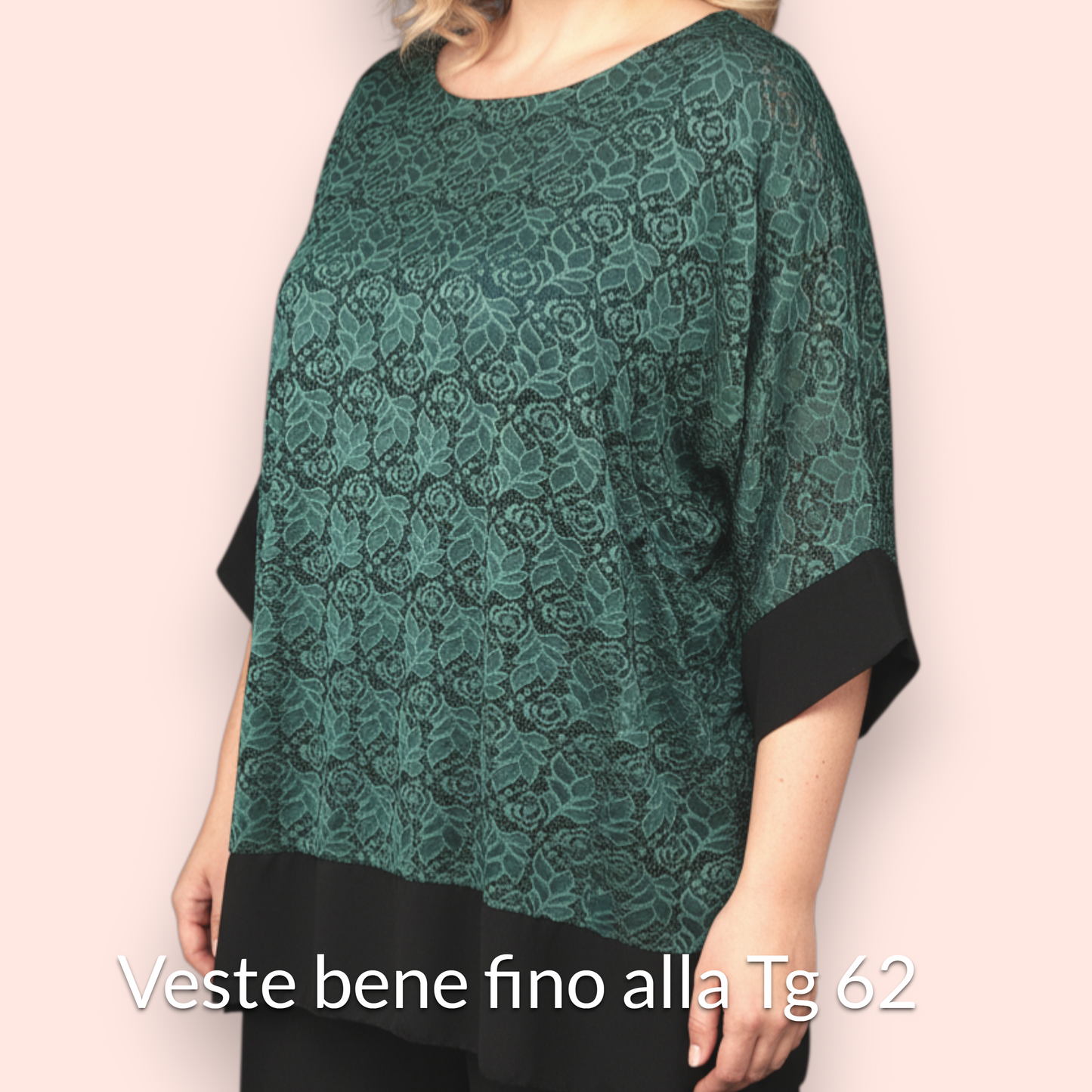 Completo Taglie Forti In Pizzo e Viscosa Edera