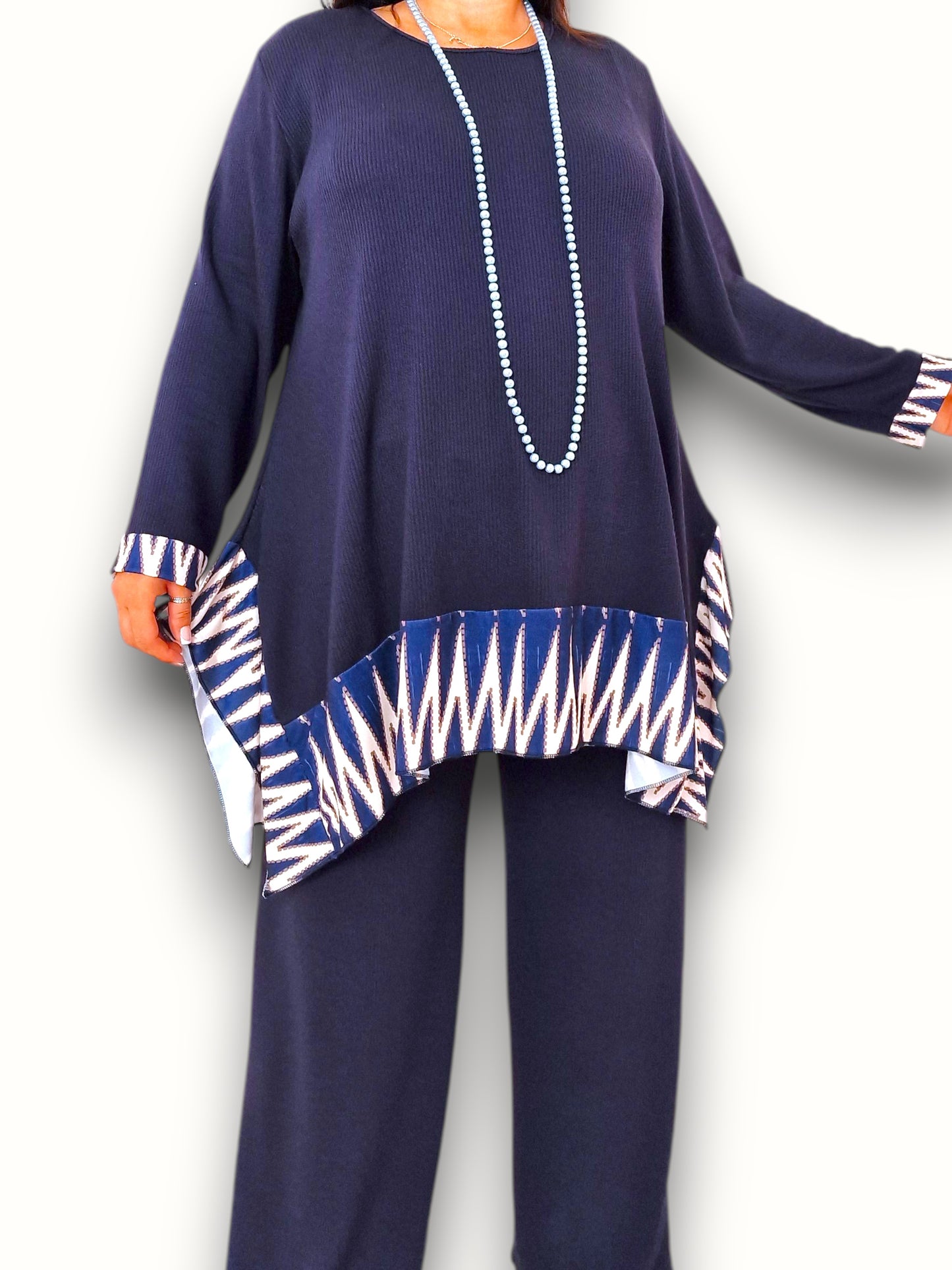 Maxi Maglia con Balza in Crepe Fresia