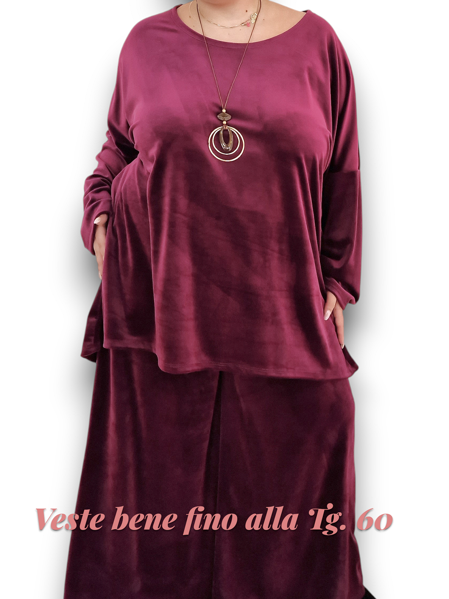 Maxi Maglia con Collana in Velluto Iride