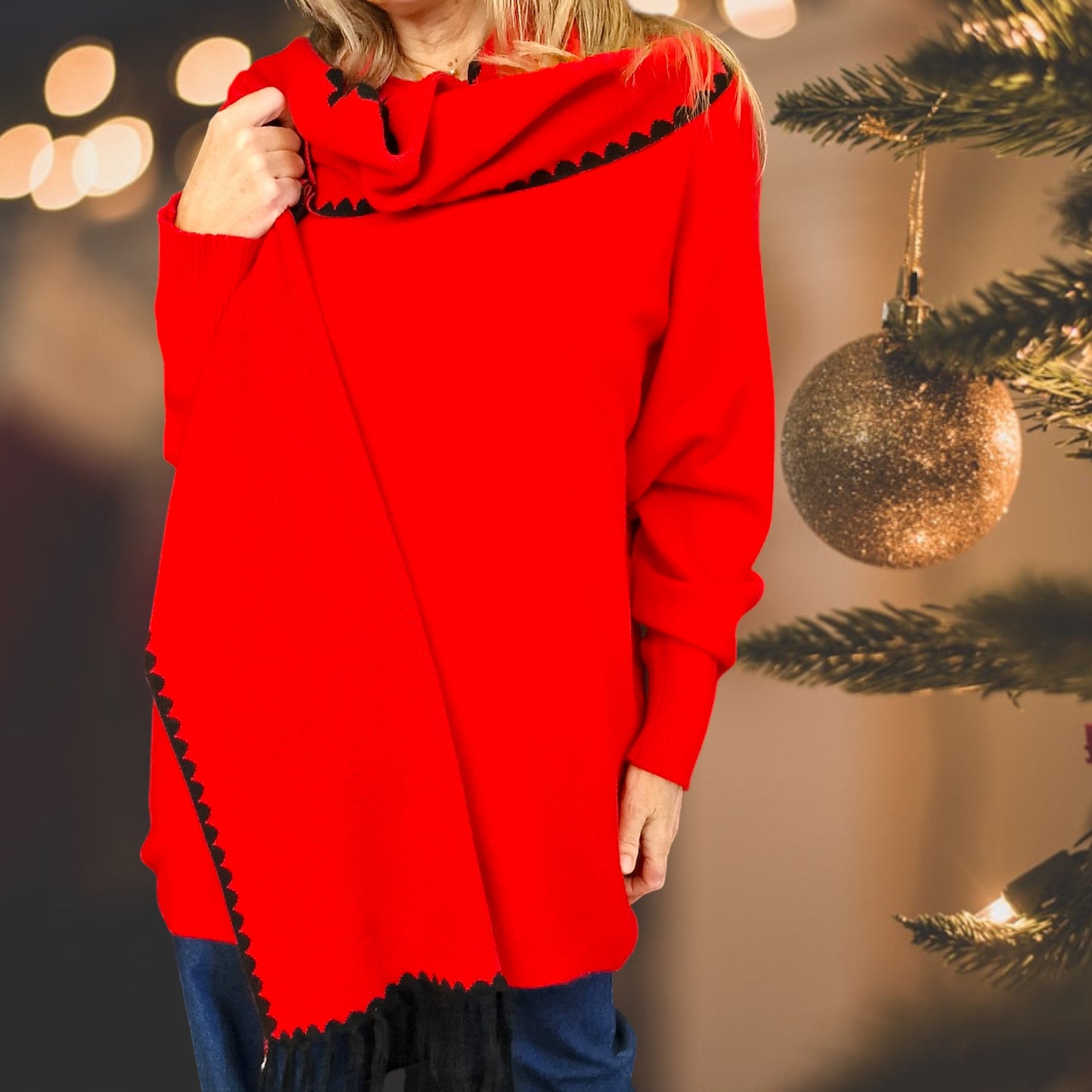 Maxi Maglia con Sciarpa Viry