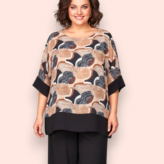 Maxi Maglia Doppia in Georgette e Viscosa Adua