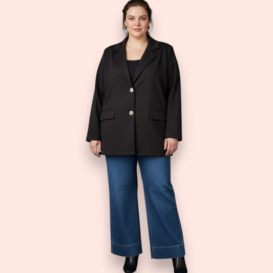 Maxi Giacca 100% Viscosa Elasticizzata Ivory