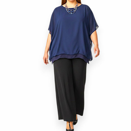 Maxi Maglia in Georgette e Viscosa Diana