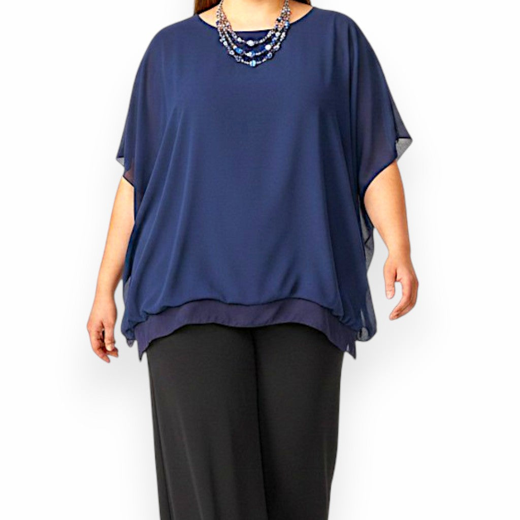 Maxi Maglia in Georgette e Viscosa Diana