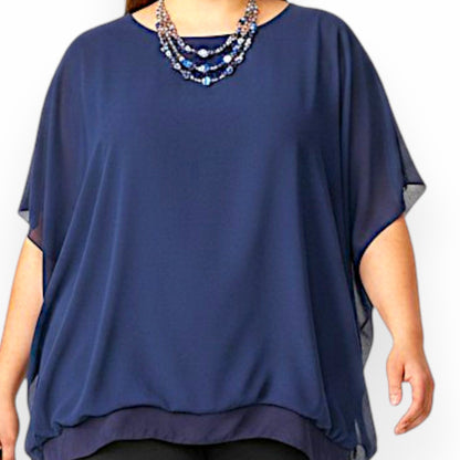 Maxi Maglia in Georgette e Viscosa Diana