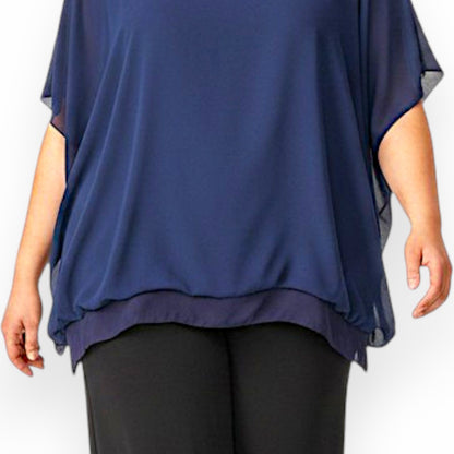 Maxi Maglia in Georgette e Viscosa Diana