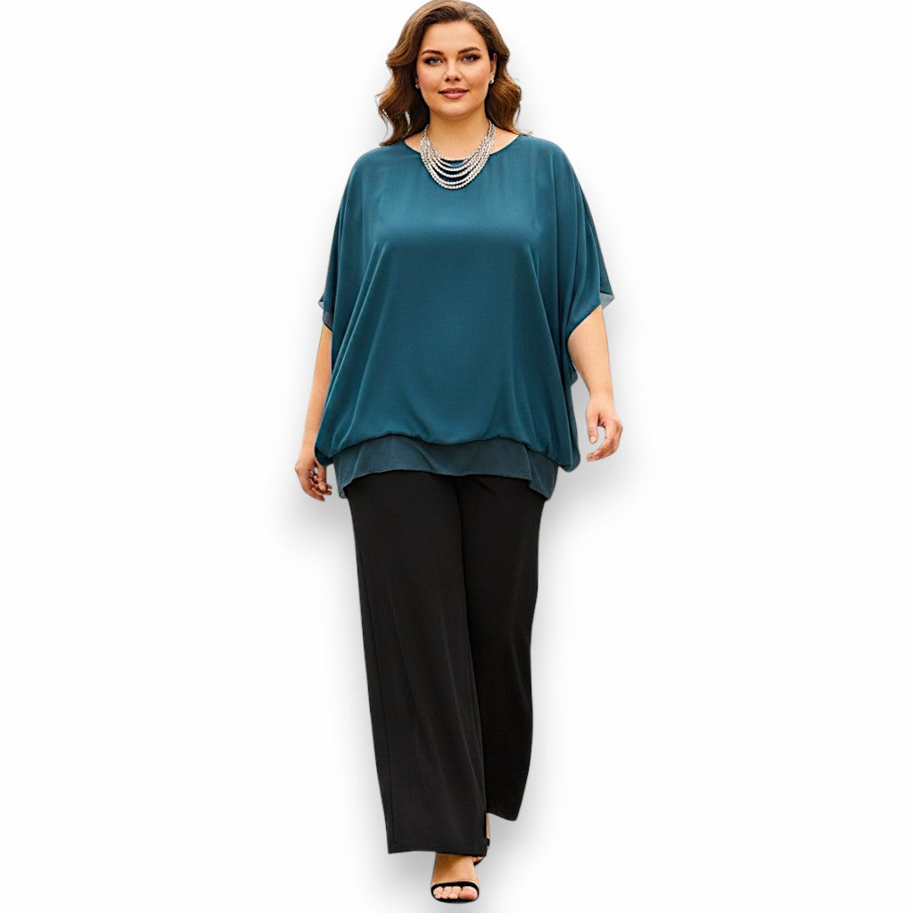 Maxi Maglia in Georgette e Viscosa Dafne