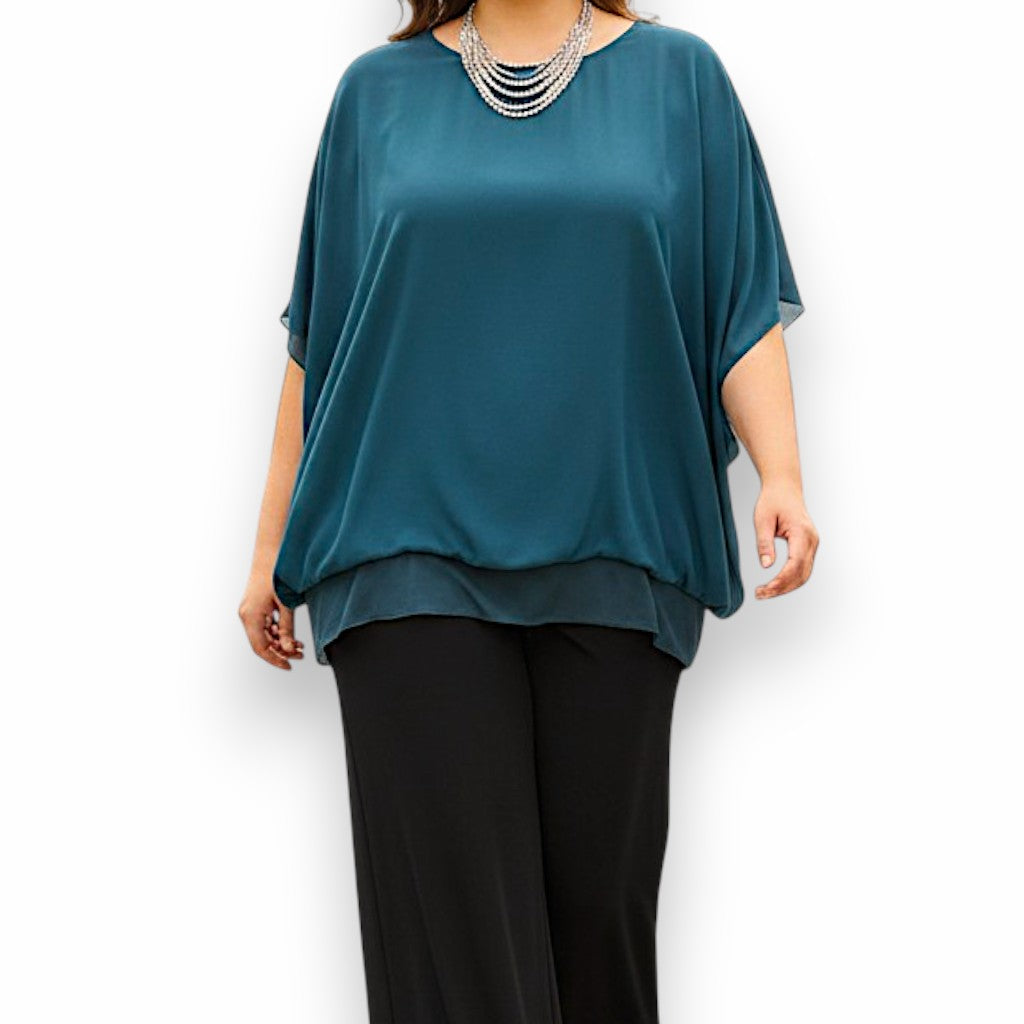 Maxi Maglia in Georgette e Viscosa Dafne