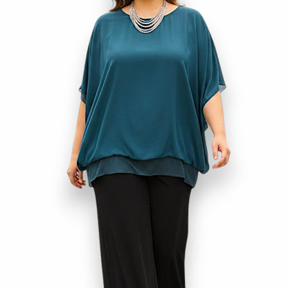 Maxi Maglia in Georgette e Viscosa Dafne