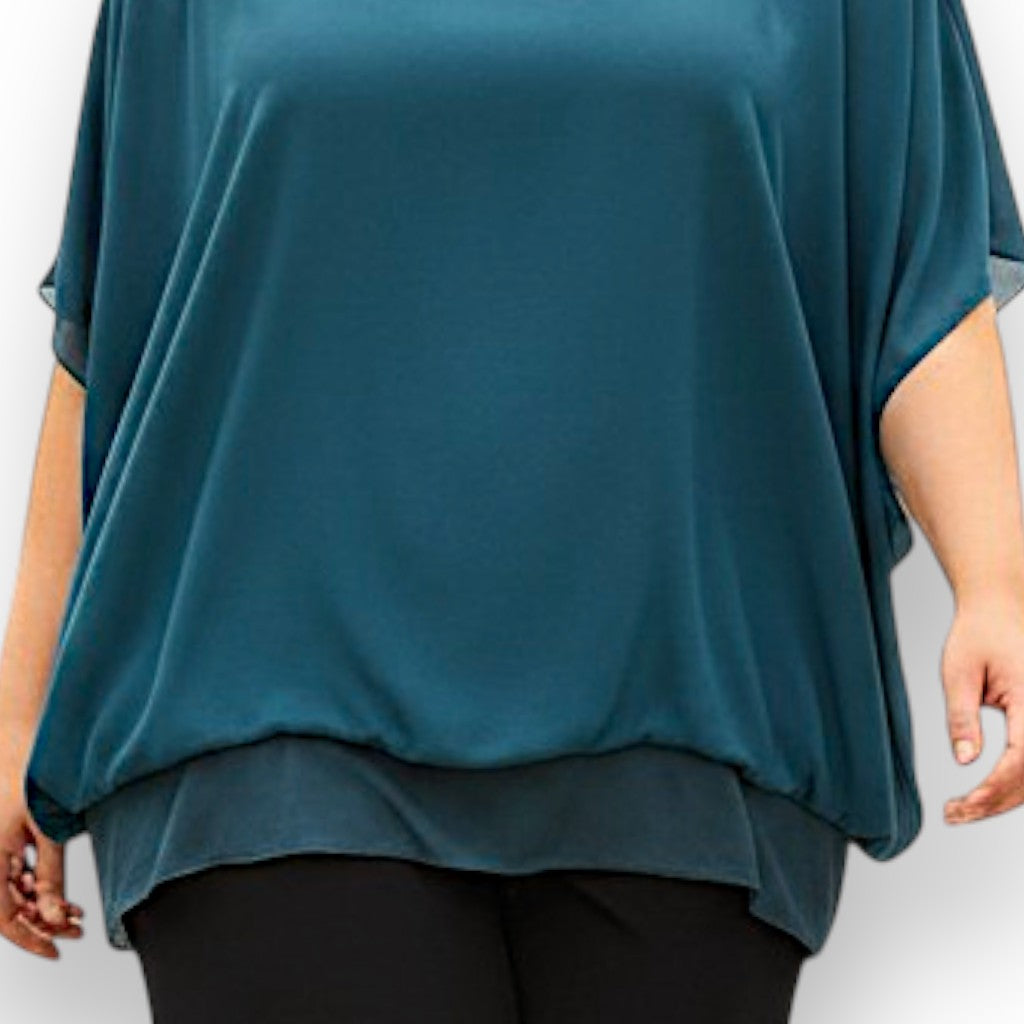 Maxi Maglia in Georgette e Viscosa Dafne