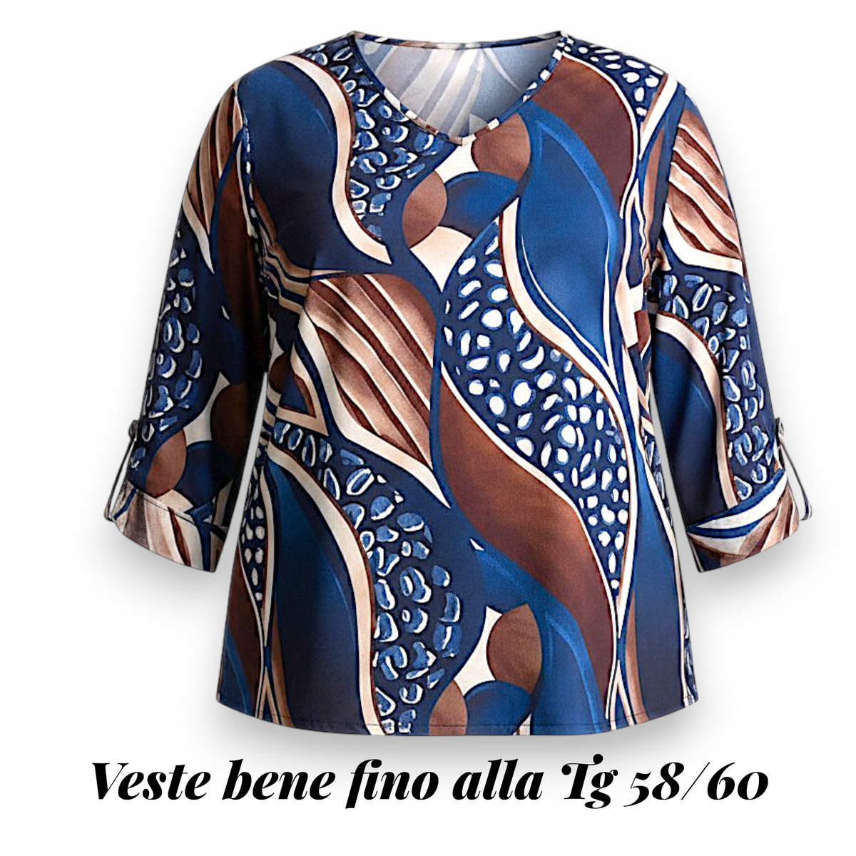 Maxi Maglia Elasticizzata Fantasia Fabrizia