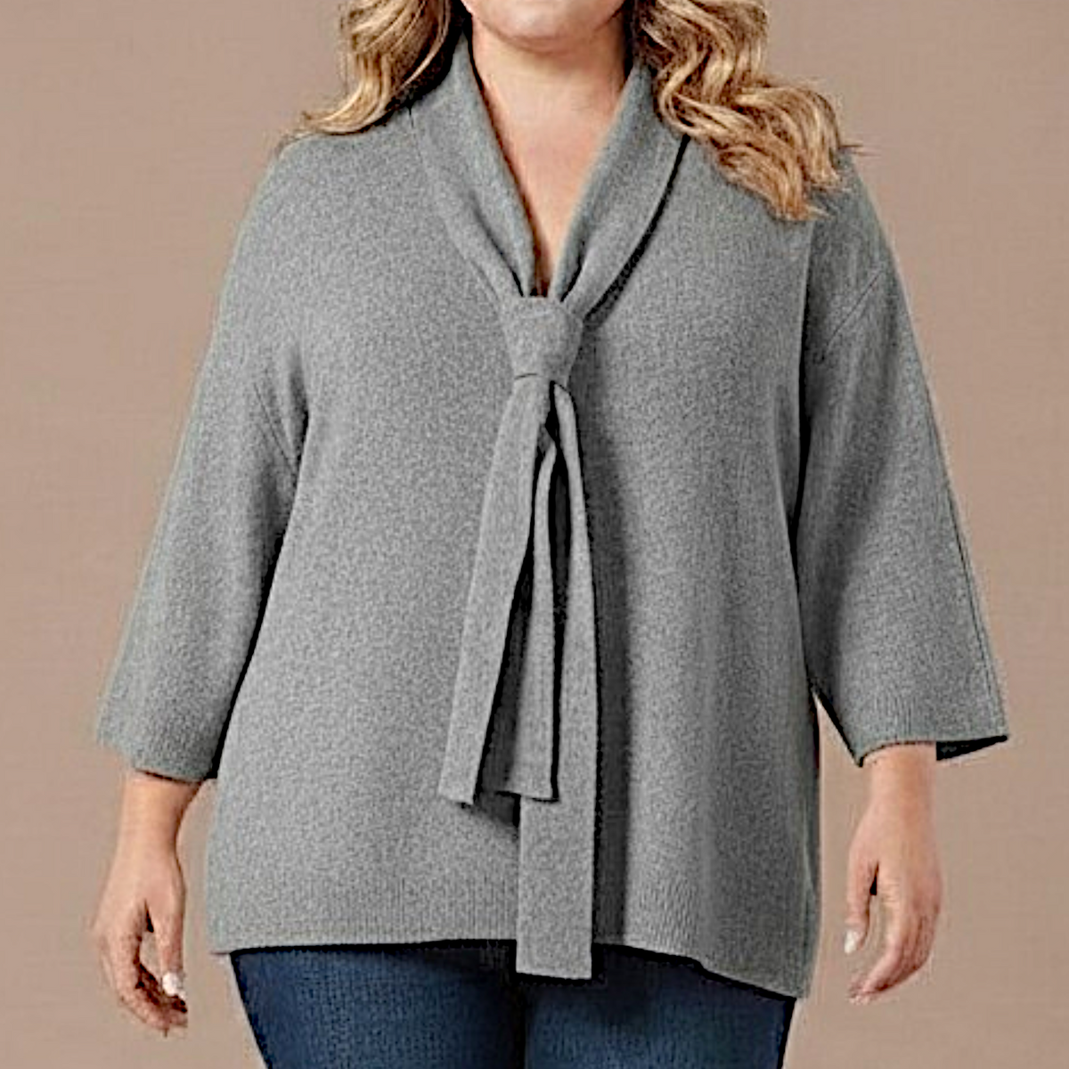 Maxi Maglia Effetto Lana Pietra