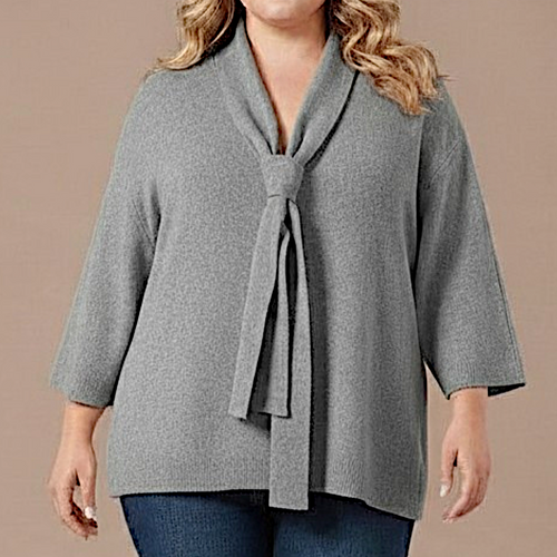 Maxi Maglia Effetto Lana Pietra