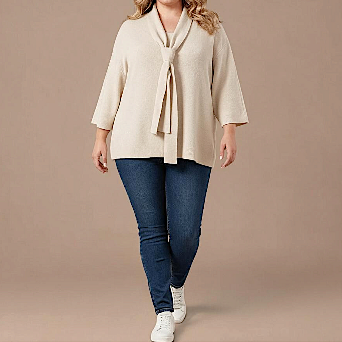 Maxi Maglia Effetto Lana Palide