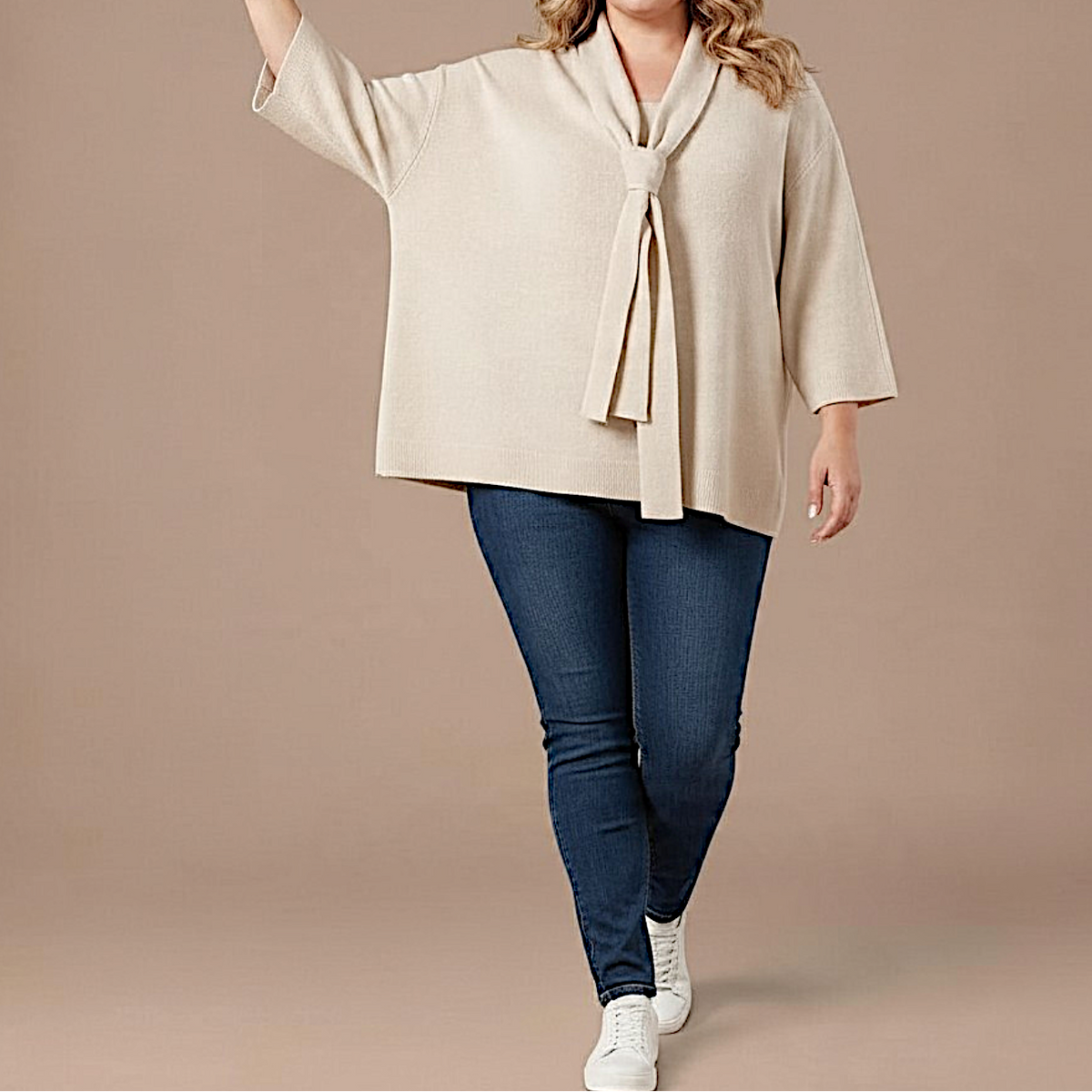 Maxi Maglia Effetto Lana Palide