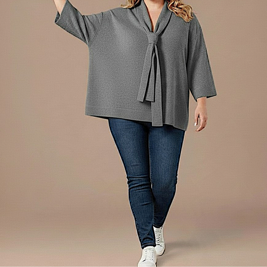 Maxi Maglia Effetto Lana Pietra
