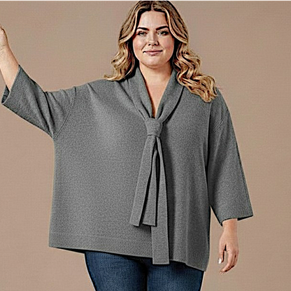 Maxi Maglia Effetto Lana Pietra