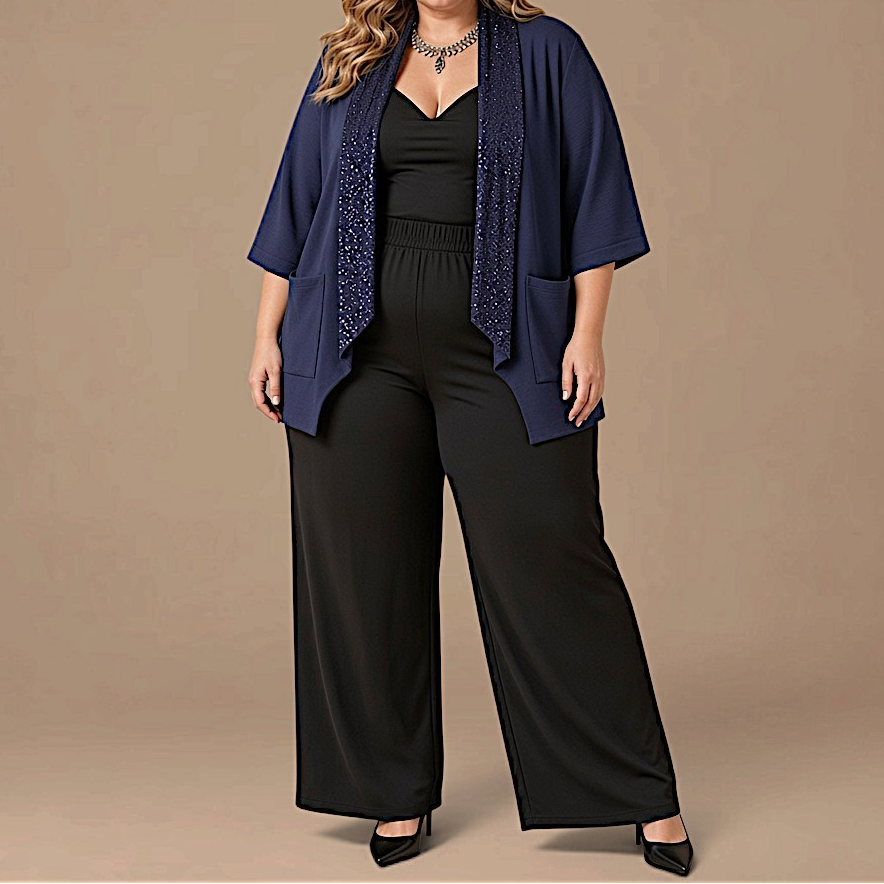 Maxi Spolverino in Georgette e Pajettes Iside