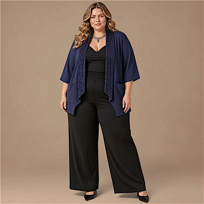 Maxi Spolverino in Georgette e Pajettes Iside