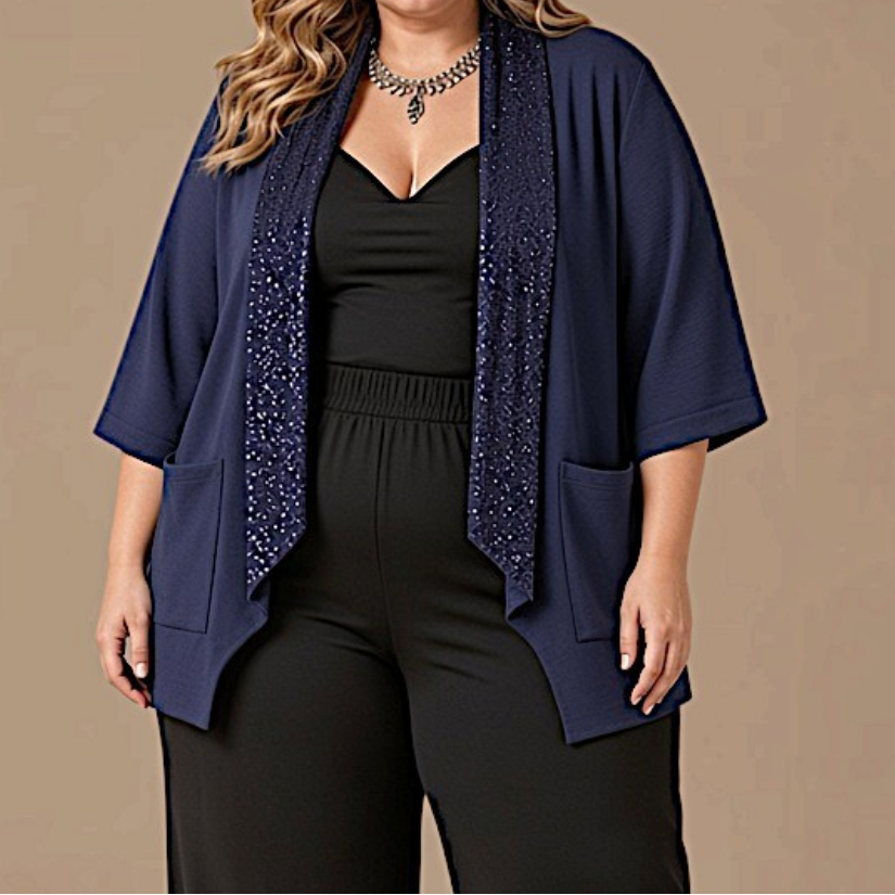 Maxi Spolverino in Georgette e Pajettes Iside