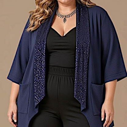 Maxi Spolverino in Georgette e Pajettes Iside