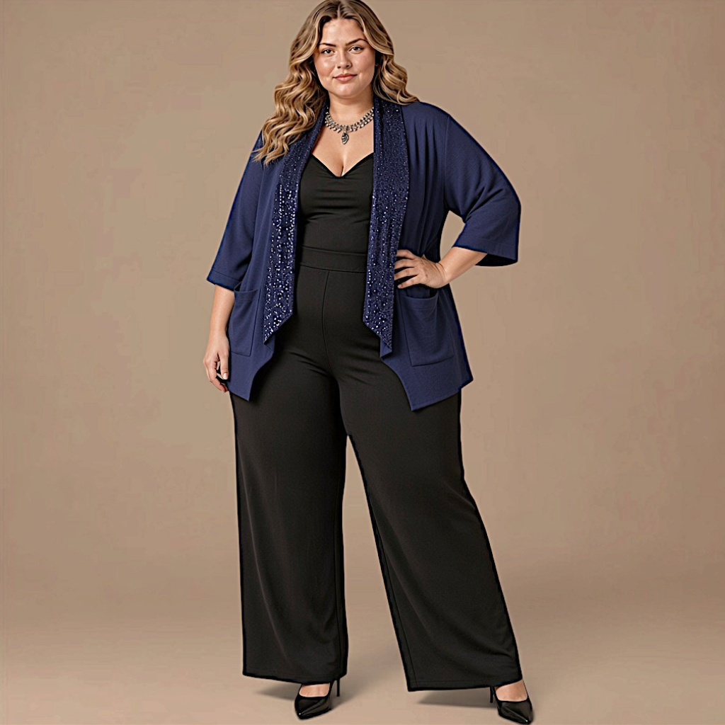 Maxi Spolverino in Georgette e Pajettes Iside