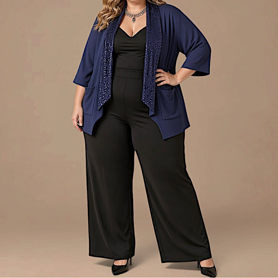 Maxi Spolverino in Georgette e Pajettes Iside