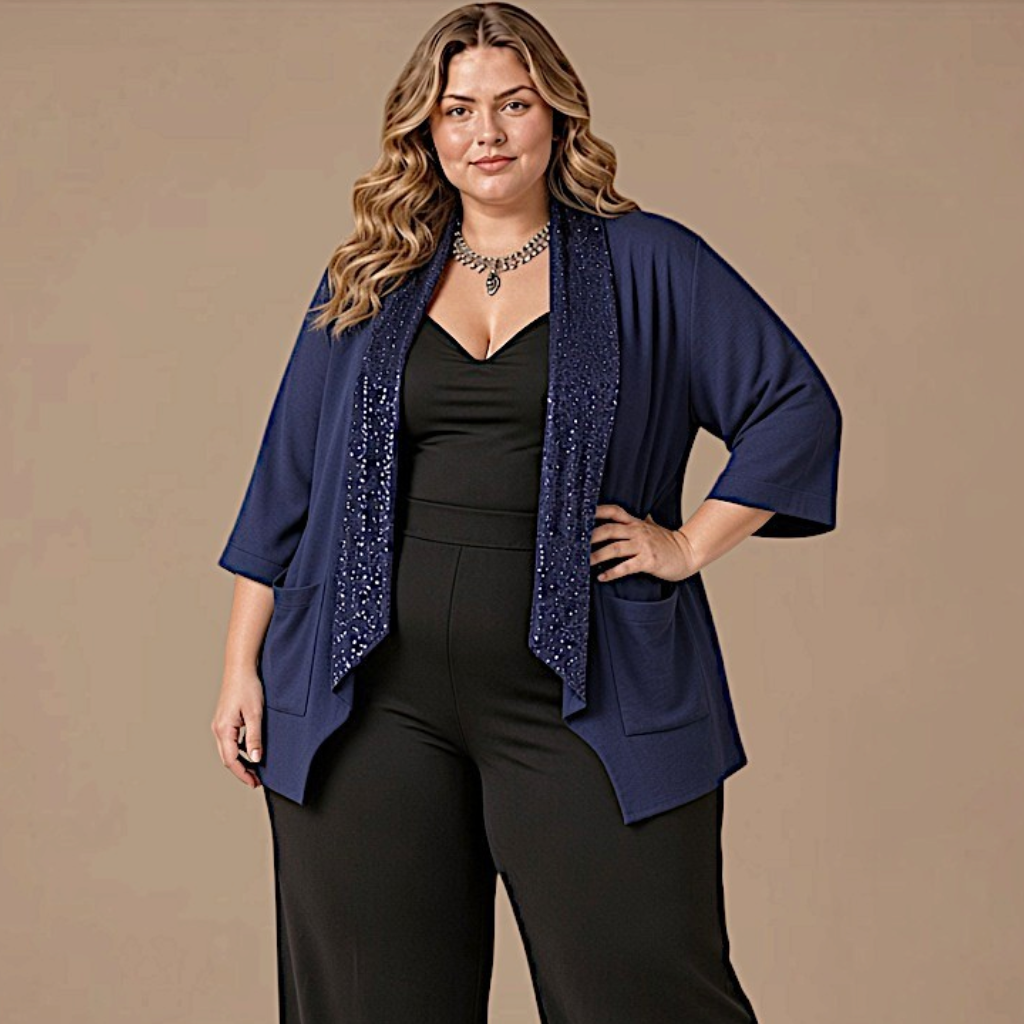 Maxi Spolverino in Georgette e Pajettes Iside