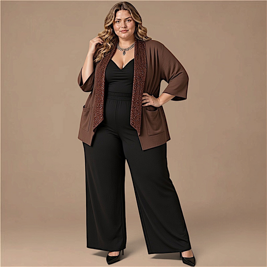 Maxi Spolverino in Georgette e Pajettes Irene