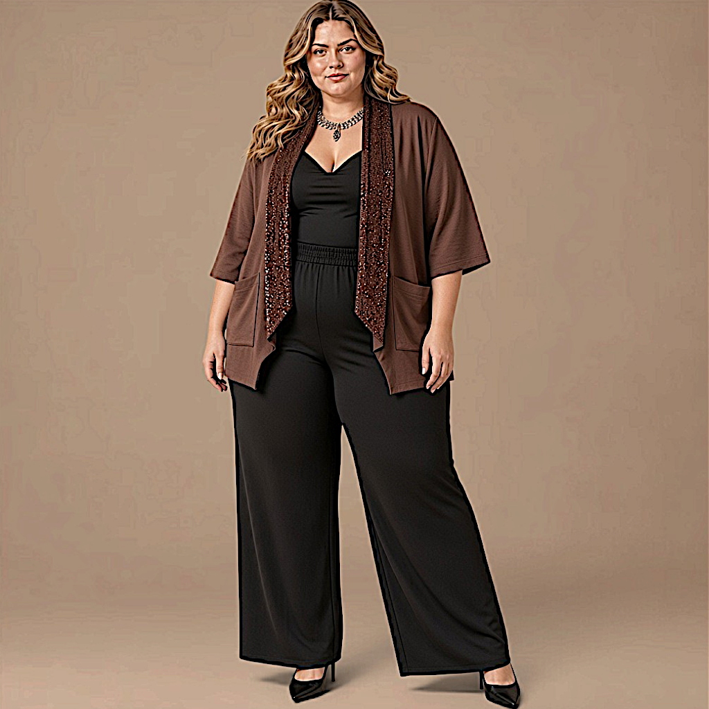 Maxi Spolverino in Georgette e Pajettes Irene