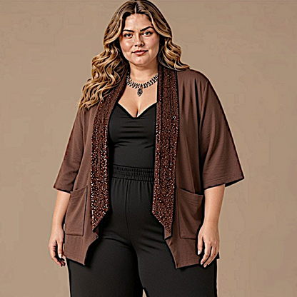 Maxi Spolverino in Georgette e Pajettes Irene