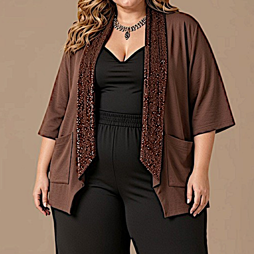 Maxi Spolverino in Georgette e Pajettes Irene