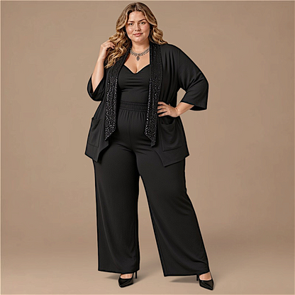 Maxi Spolverino in Georgette e Pajettes Ines